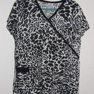 Zebra print scrub top